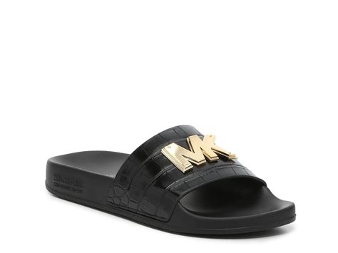 michael michael kors women's gilmore pool slide sandals|Gilmore Studded Logo Slide Sandal .